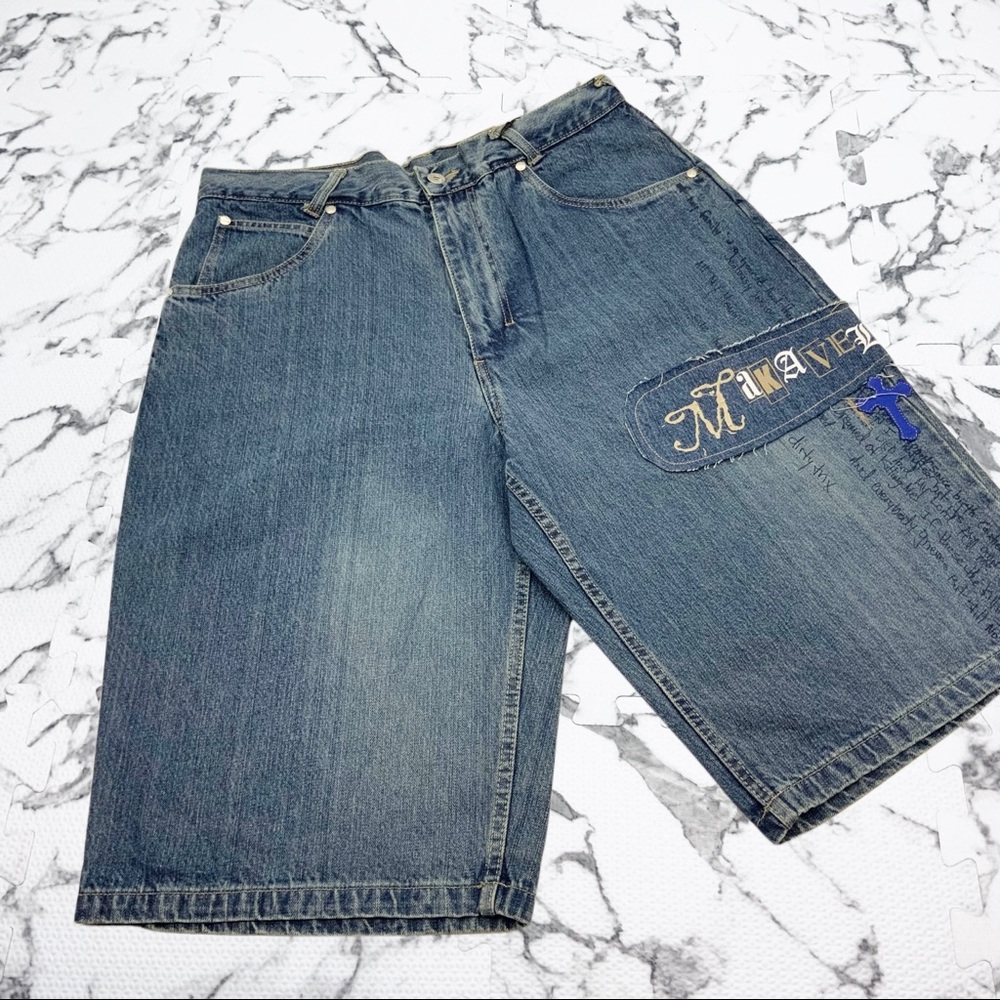 Men's Makaveli Mid Blue Denim Shorts
